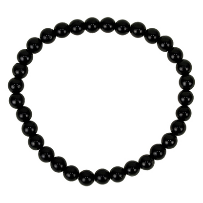 Βραχιόλι-Μαύρη Τουρμαλίνη (Black Tourmaline)-ελαστικό.Χάντρες 0,5 cm - mykarma.gr