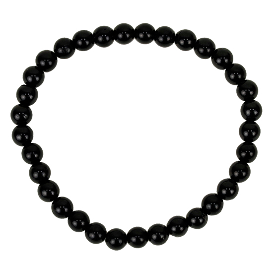 Βραχιόλι-Μαύρη Τουρμαλίνη (Black Tourmaline)-ελαστικό.Χάντρες 0,5 cm - mykarma.gr