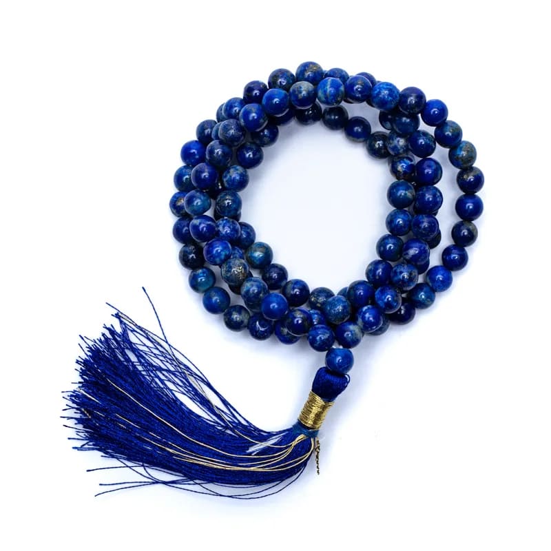 Mala Λάπις Λάζουλι (Lapis Lazuli) - ποιότητα ΑΑ - 108 χάντρες 0,5 cm + τσάντα - mykarma.gr