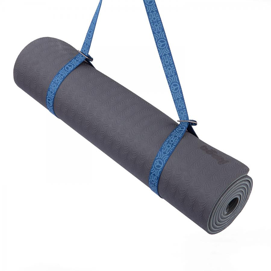 Ιμάντας Μεταφοράς για Στρώμα Yoga -Mat Carry Strap PEACE Blue  165cm (44g) - mykarma.gr
