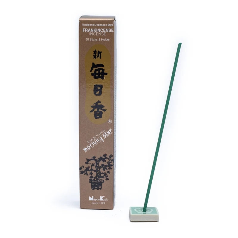 Ιαπωνικό Στικ  - Morning Star  - Frankincense - Λιβάνι - 50 Στικ + Βάση.Βάρος: 20 g. Χρόνος καύσης για κάθε Στικ 25 λεπτά. - mykarma.gr