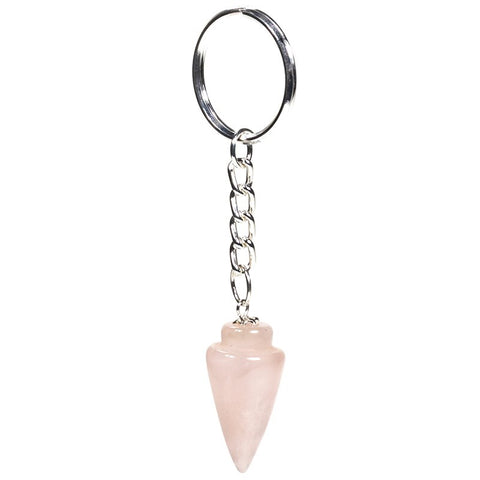 Μπρελόκ/Εκκρεμές(Pendulum) από Ροζ Χαλαζία (Rose Quartz) 9-10εκ - mykarma.gr