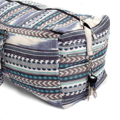 Bodhi Yoga Kit Mat Bag Ethno - Τσάντα Μεταφοράς για στρώμα - βαμβάκι - μαύρο/άσπρο/μπλε . Διαστάσεις 63cm x 20cm x 23cm - mykarma.gr
