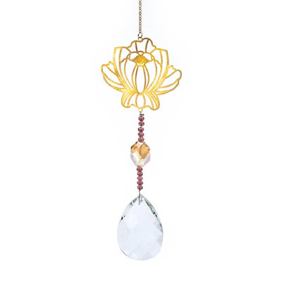 Κρύσταλλοι Feng Shui-Κρεμαστο- Lotus & Κρυστάλλινη σφαίρα. Διαστάσεις: 30 εκ - mykarma.gr