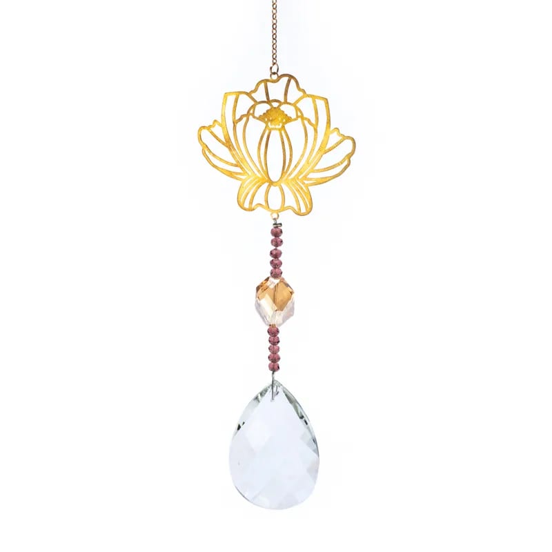 Κρύσταλλοι Feng Shui-Κρεμαστο- Lotus & Κρυστάλλινη σφαίρα. Διαστάσεις: 30 εκ - mykarma.gr