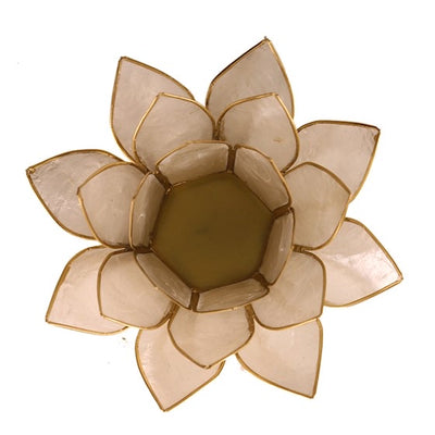 Lotus ατμοσφαιρικό φως Capiz: ανοιχτό μπεζ -  13,5 εκ. - mykarma.gr