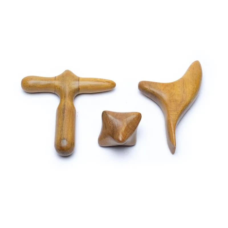 Σετ για μασάζ σώματος, προσώπου, χεριών & ποδιών. Υλικό: Σανταλόξυλο. 3 τμχ σε τσάντα από φυσικό βαμβάκι. Βάρος:200γρ - mykarma.gr