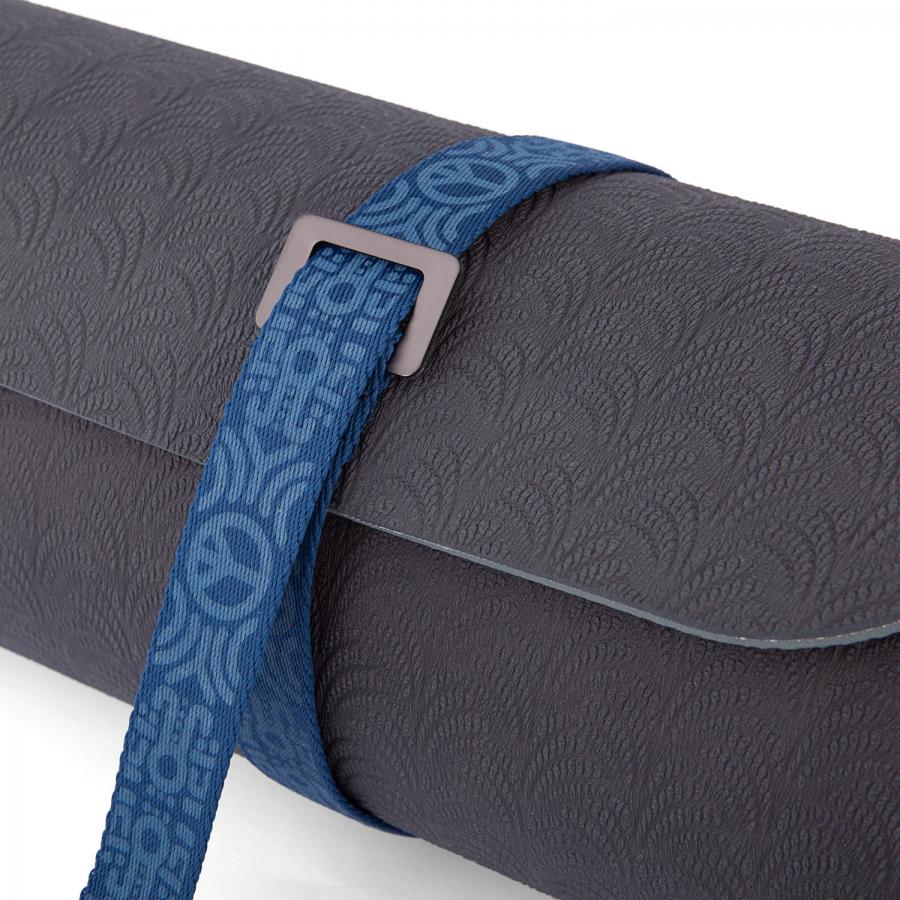 Ιμάντας Μεταφοράς για Στρώμα Yoga -Mat Carry Strap PEACE Blue  165cm (44g) - mykarma.gr