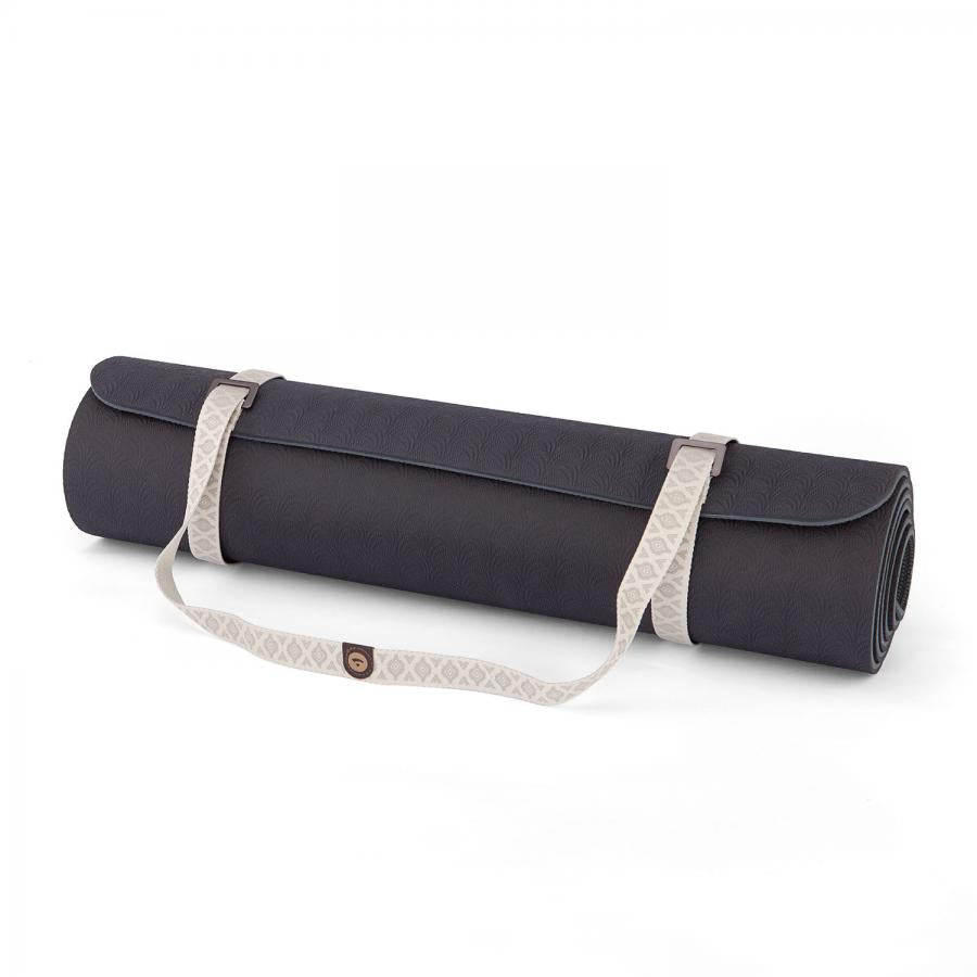 Ιμάντας Μεταφοράς για Στρώμα Yoga -Mat Carry Strap ETHNO Ecru 165cm (44g) - mykarma.gr