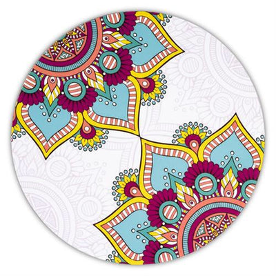 Σετ από 6 στρογγυλά σουβέρ Mandala - τιρκουάζ. - mykarma.gr