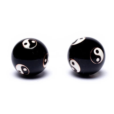 Μπάλες Υγείας - Yin Yang  -Χρώμα μαύρο. Μέγεθος 3,5 εκ.Υλικό:Ατσάλι. - mykarma.gr