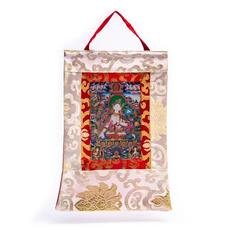 Κρεμαστά Τοίχου - τυπωμένο Thangka της White Tara.Διαστάσεις : 29 x 20 cm - mykarma.gr
