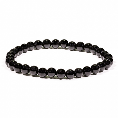 Βραχιόλι-Μαύρη Τουρμαλίνη (Black Tourmaline)-ελαστικό.Χάντρες 0,5 cm - mykarma.gr