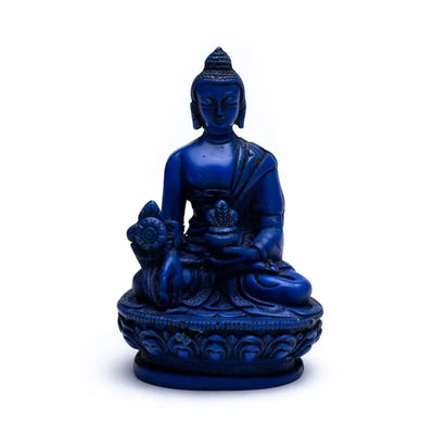 Άγαλμα του Medicine Buddha - Μπλε- Ιατρικό Βούδα - ρητίνη.Διαστάσεις: 11 εκ - mykarma.gr