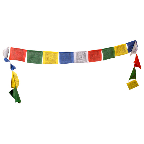 Σειρά με 5 Σημαίες προσευχής-Θιβέτ Flags. Διαστάσεις: 12,5 × 12,5 cm Συνολικό μήκος 130 cm. - mykarma.gr