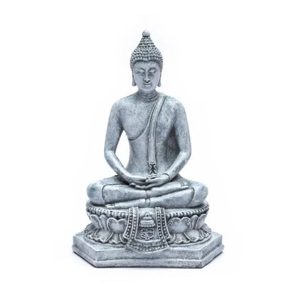 Meditation Thai Βούδας- γκρι χρώμα -πολυρεσίνη.Διαστάσεις:13 x 8 x 18 cm Βάρος: 400 g - mykarma.gr