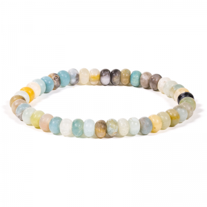Βραχιόλι με  Αμαζονίτη (Amazonite)-οβάλ χάντρες-ελαστική.Διαστάσεις χάντρας: 0,6 cm. - mykarma.gr