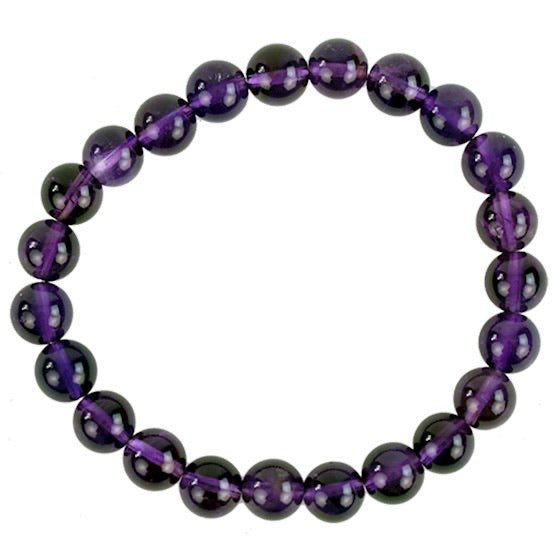 Βραχιόλι ελαστικό με Αμέθυστο (Amethyst).Διαστάσεις: 19 εκ  Χάντρες ± 7mm. - mykarma.gr