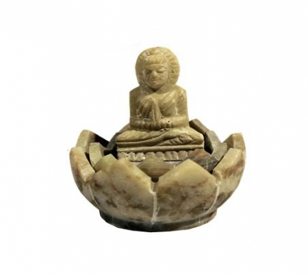 Βαση για Στικ - Buddha -Soapstone απο φυσική σαπουνόπετρα. Διαστάσεις: 4 × 4 εκ. - mykarma.gr