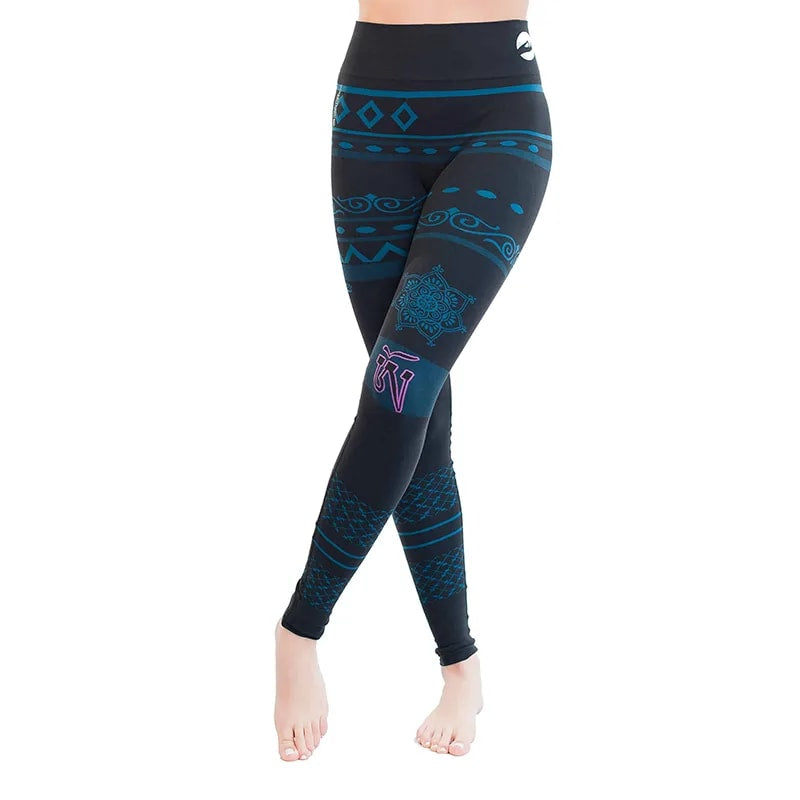 Γιόγκα Κολάν Yoga Leggings -Balance blue/black απο Οργανικό Βαμβάκι  S-M - mykarma.gr
