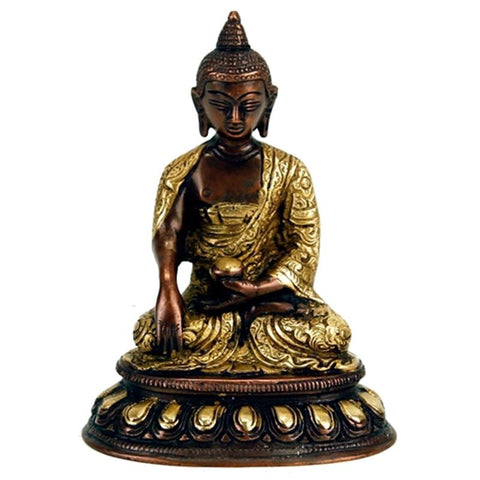 Άγαλμα του Βούδα  Shakyamuni - δίχρωμο απο ορείχαλκο . Βάρος: 1200 g. Διαστάσεις: 15 εκ - mykarma.gr