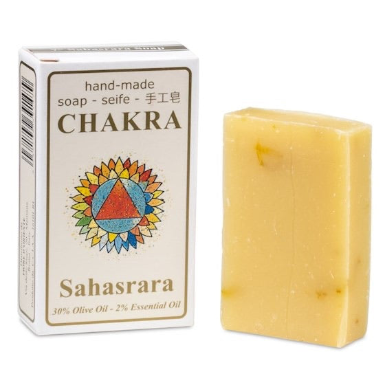 Χειροποίητο Φυσικό Σαπούνι 7 Chakra Sahasrara - με αιθέριο έλαιο Orange/Nardus  70g - mykarma.gr