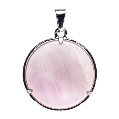 Μενταγιόν «Lotus Ohm» με Ροζ Χαλαζία (Rose Quartz).Διαστάσεις: 3 cm - mykarma.gr
