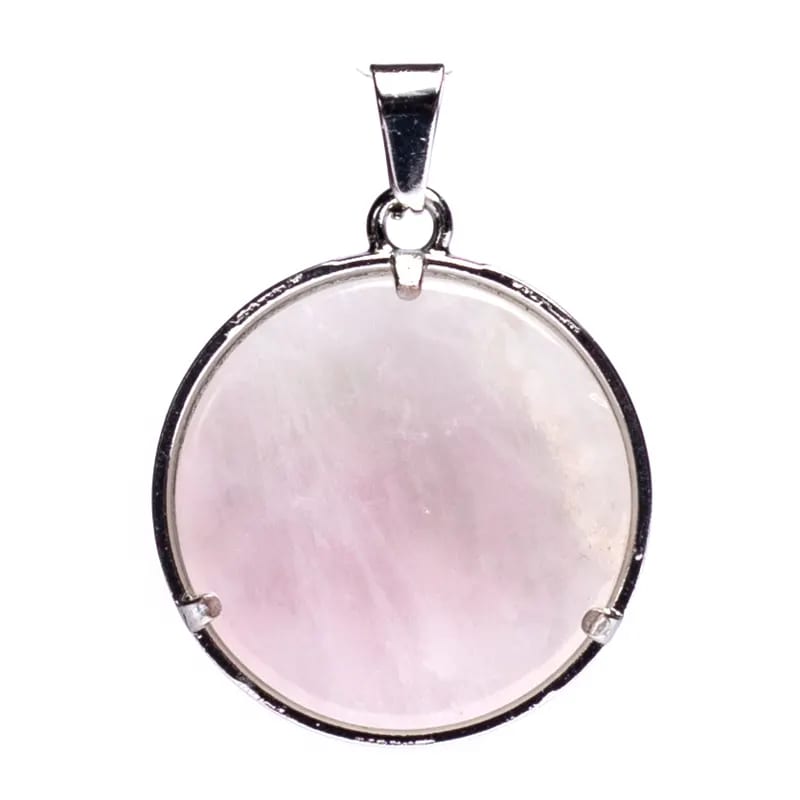 Μενταγιόν «Lotus Ohm» με Ροζ Χαλαζία (Rose Quartz).Διαστάσεις: 3 cm - mykarma.gr