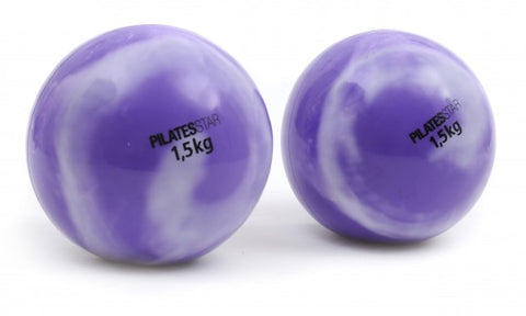 Yogistar Pilates Toning-Ball  - Set από 2 μπάλες - violet white  1,5 kg (12 cm) - mykarma.gr