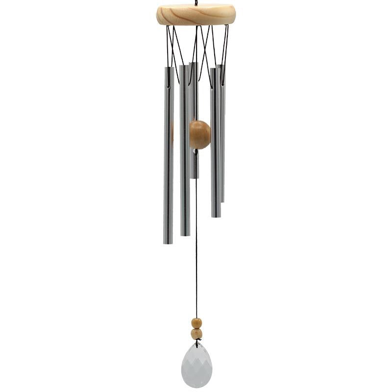 Windchime-Μελωδός με πέντε χτυπήματα-στρογγυλό ξύλο και κρύσταλλο. Διαστάσεις: 8 × 45 cm. - mykarma.gr