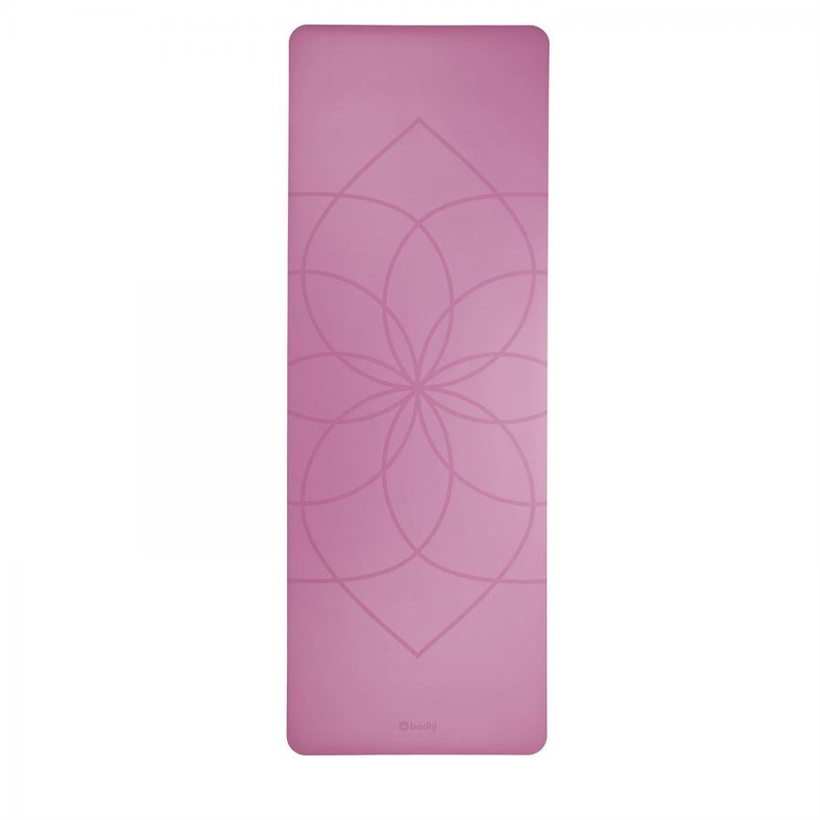 Bodhi - Στρώμα Yoga από φυσικό καουτσούκ & PU  με Living Flower - lila  185 x 66 cm, 4 mm  2,5 kg - mykarma.gr