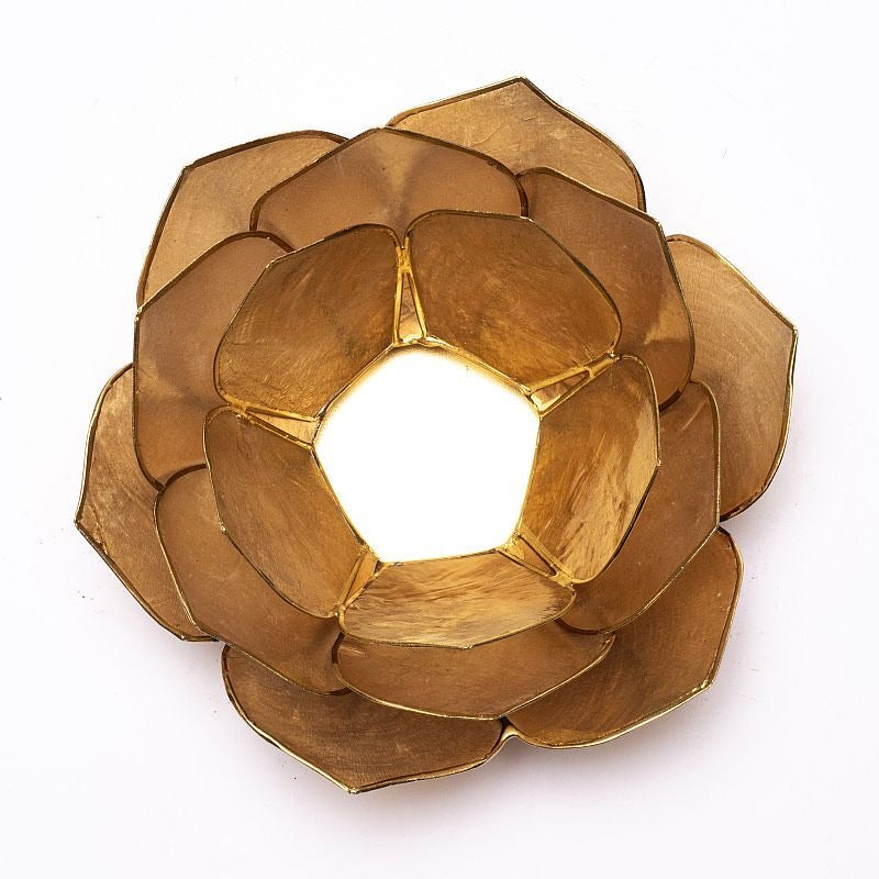 Lotus ατμοσφαιρικό φως Capiz: δίχρωμο Καπνιστό/Μπεζ -  13,5 εκ. - mykarma.gr