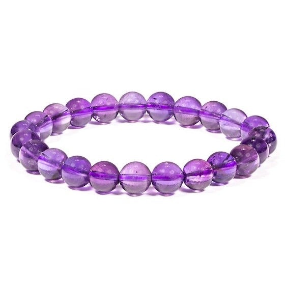 Βραχιόλι ελαστικό με Αμέθυστο (Amethyst).Διαστάσεις: 19 εκ  Χάντρες ± 7mm. - mykarma.gr