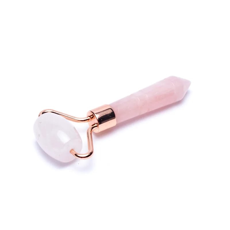 Rose Quartz Acupressure Massage Roller - Ροζ Χαλαζίαlς για μασάζ προσώπου. Διαστάσεις: 8 εκ.Βάρος: 30 γρ - mykarma.gr