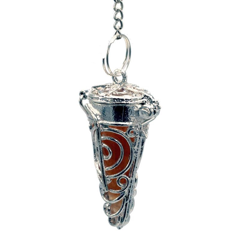 Εκκρεμές (Pendulum) Choku Rei με 7 ημιπολύτιμες πέτρες Τσάκρας.Διαστάσεις: 3,5 × 1,7 cm. - mykarma.gr