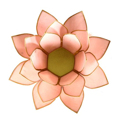 Lotus ατμοσφαιρικό φως Capiz: παστέλ ροζ - με χρυσή επένδυση 13,5 εκ. - mykarma.gr