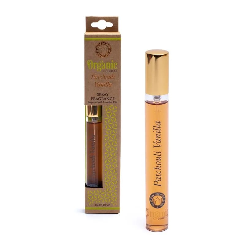 Φυσικά Αρώματα Organic Goodness Patchouli Vanilla - Οικολογικό Φυσικό Αρώμα Σπρέι με Πατσουλί & Βανίλια  12 ml | Αιθέριο Έλαιο - mykarma.gr