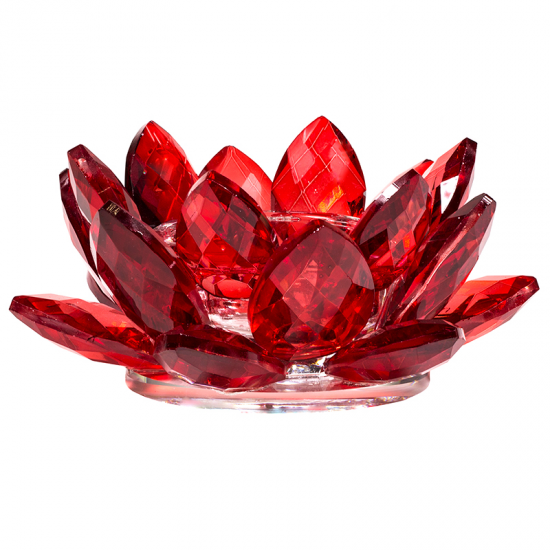 Κρύσταλλοι Feng Shui-Φωτιστικό για ρεσώ- Lotus-κόκκινο.Διαστάσεις: 4,5 × 11 cm. - mykarma.gr
