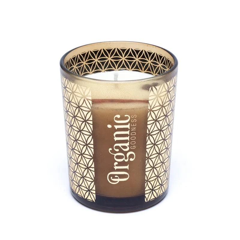 Κερί Σόγιας Organic Goodness με αιθέριο έλαιο Λεμονόχορτο(Lemongrass) & Μπαχαρικά:γαρύφαλλο, αστεροειδής γλυκάνισος,κανέλα Χρόνος καύσης 55 ώρες Διαστάσεις:11 x 9 cm - mykarma.gr