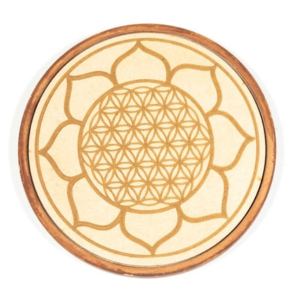 Wood Crystal Grid - Πλέγμα Κρυστάλλων Θεραπείας (Υγείας)-Healing. Με 17 ημιπολύτιμους λίθους & ξύλο 15cm. - mykarma.gr