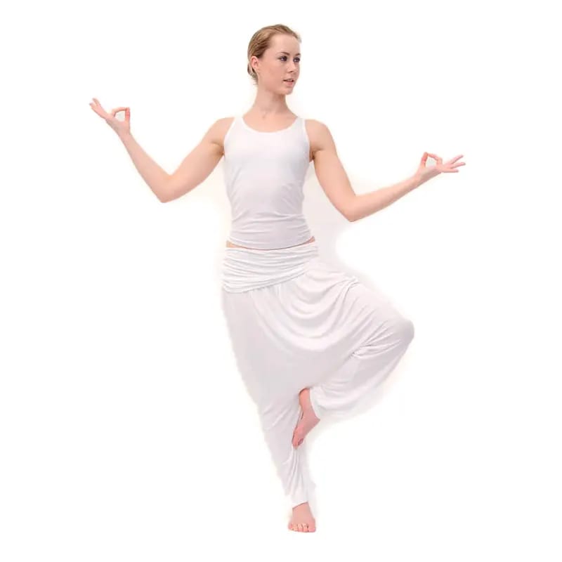 Γιόγκα Κολάν Yoga Pants Παντελόνα - Comfort Flow - λευκή  S-M - mykarma.gr