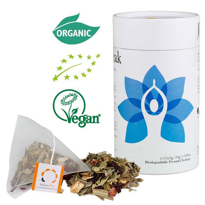 Solaris Vegan Οργανικό Τσάι Throat 5o Chakra “I Speak”- χωρίς καφεΐνη - περιέχει λεμονόχορτο, ιβίσκο & τζίντζερ  15 φακελάκια x 2 g - mykarma.gr
