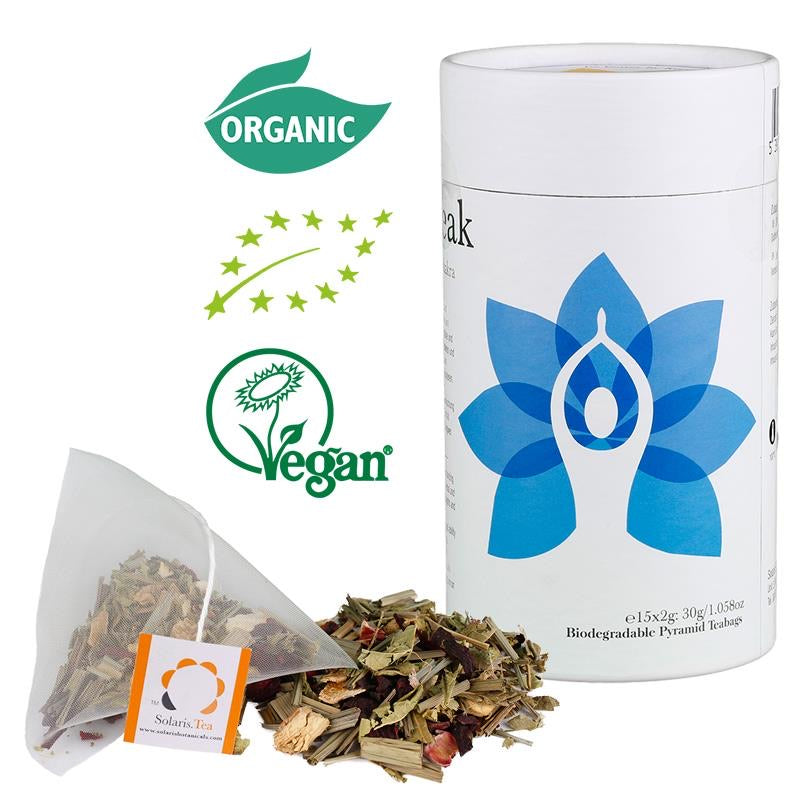 Solaris Vegan Οργανικό Τσάι Throat 5o Chakra “I Speak”- χωρίς καφεΐνη - περιέχει λεμονόχορτο, ιβίσκο & τζίντζερ  15 φακελάκια x 2 g - mykarma.gr