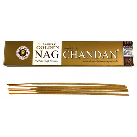 Αρωματικά Στικ Golden Nag Chandan - Σανδαλόξυλο (Sandalwood) . Βάρος: 15 g - mykarma.gr