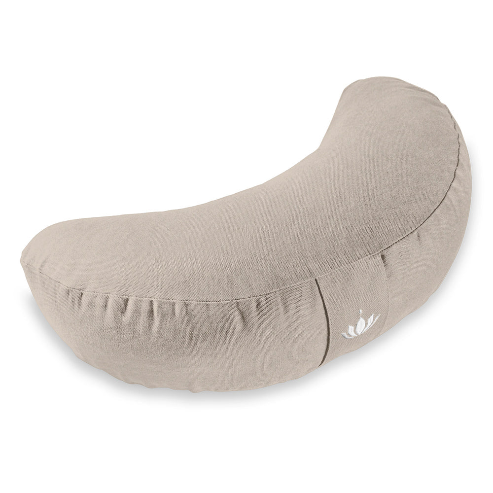 Lotuscrafts Μισοφέγγαρο Μαξιλάρι διαλογισμού Shanti Light Taupe - οργανικό βαμβάκι .Μέγεθος: 40 x 15  εκ.Βάρος: 1 κιλό - mykarma.gr