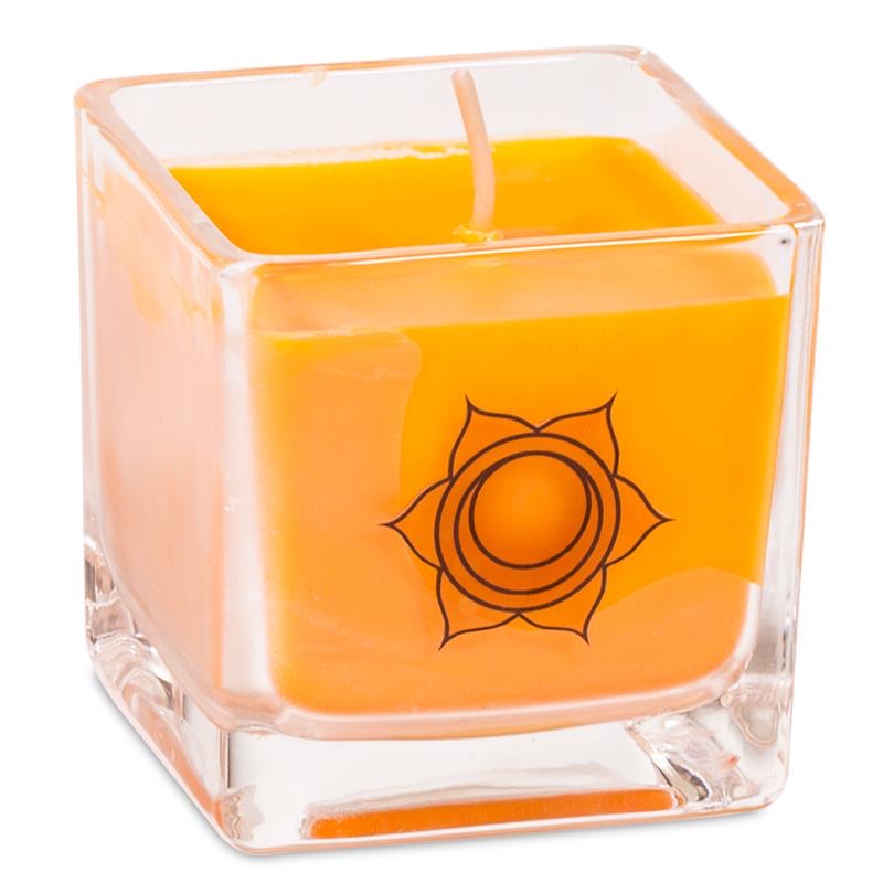 2ο Chakra ECO κερι από κραμβέλαιο με αιθέρια έλαια(Cedar,Rosemary). Βάρος : 260 g. Διαστάσεις : 6 × 6 × 6 cm. Χρόνος καύσης 25 ώρες. - mykarma.gr