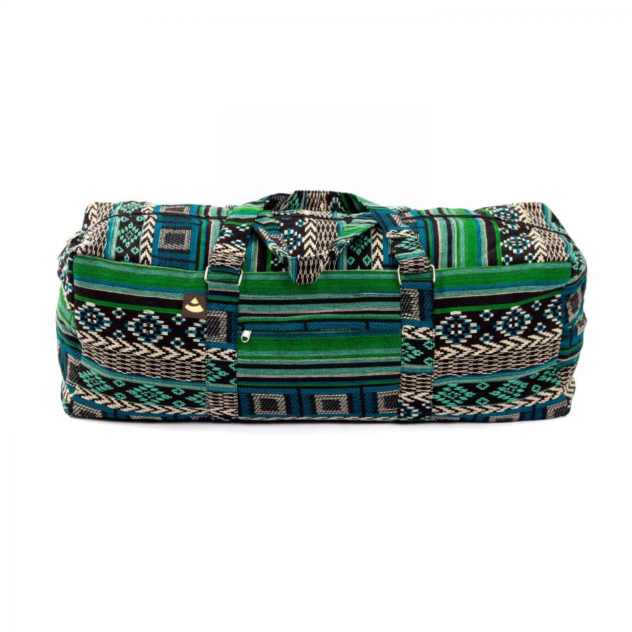 Bodhi Yoga Kit Mat Bag Ethno - Τσάντα Μεταφοράς για στρώμα - βαμβάκι - μαύρο/άσπρο/πράσινο . Διαστάσεις 63cm x 20cm x 23cm - mykarma.gr