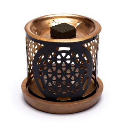 Σετ Aromafume Πνευματική Επίγνωση (Spiritual Awareness):Καυστήρας Flower of Life + 4 x 3 τούβλα/θυμιάματα - mykarma.gr