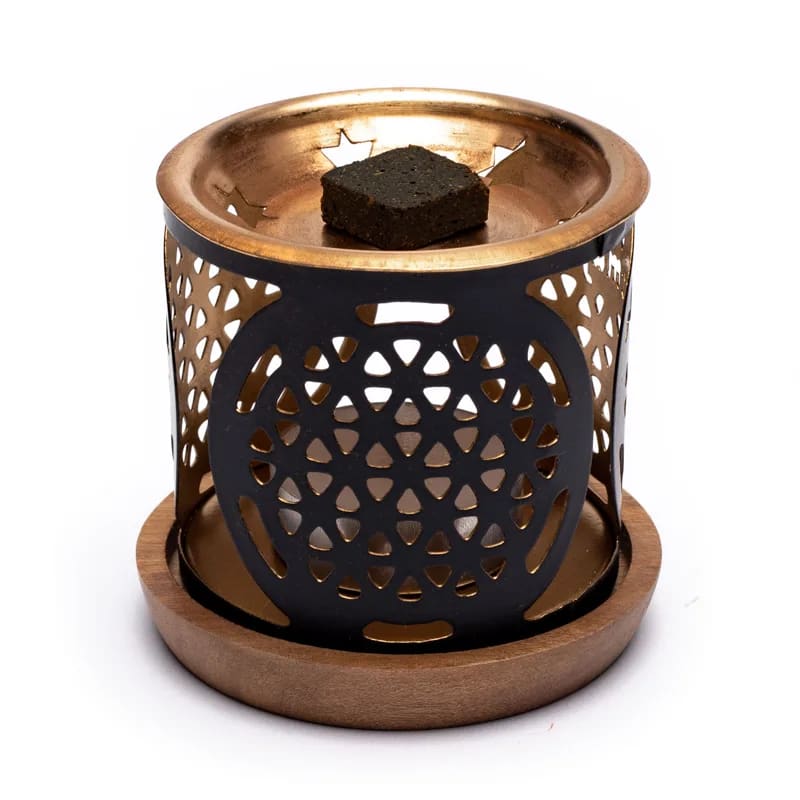Σετ Aromafume Πνευματική Επίγνωση (Spiritual Awareness):Καυστήρας Flower of Life + 4 x 3 τούβλα/θυμιάματα - mykarma.gr