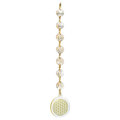 Κρύσταλλοι feng shui "Flower of Life" κρυστάλλινη διακόσμηση-champagne -20cm. - mykarma.gr